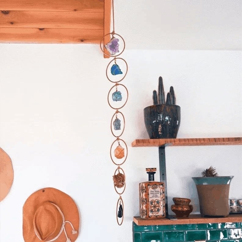 💕Raw Crystal 7 Chakra Gemstone Wall Decor