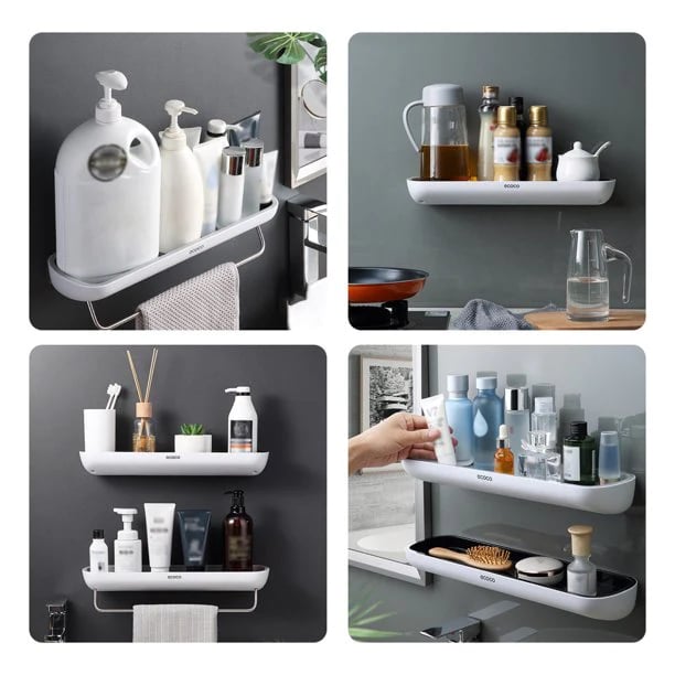 🚿EasyMount Bathroom Storage Shelf - No Drilling Required