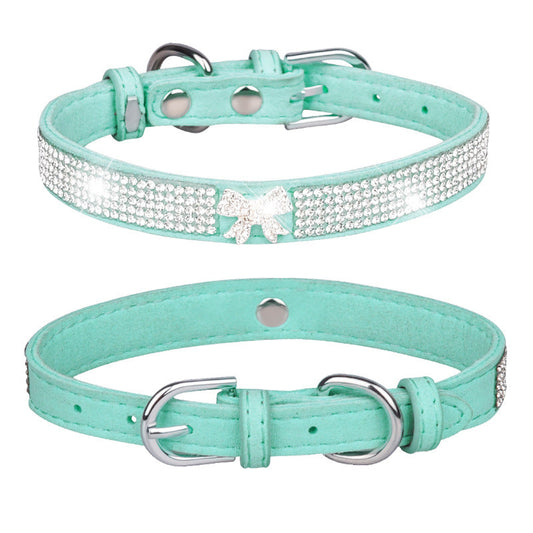 Jewelry Bling Microfiber Cat Pet Collar