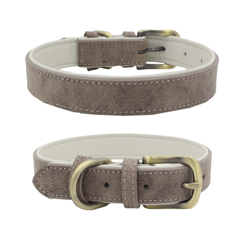 Rust-proof Soft Leather Dog Collar