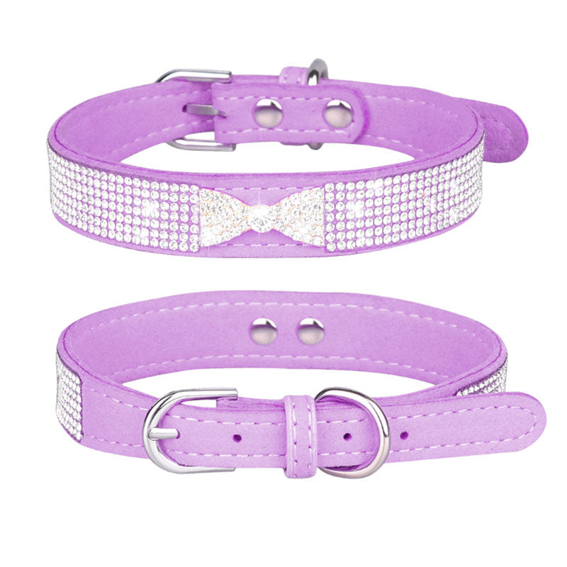 Shiny Diamond Bowknot Cat Dog Collar