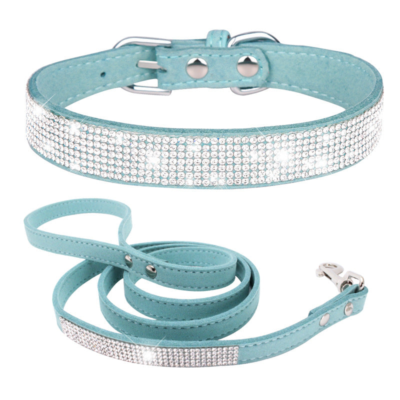 Microfiber Rhinestone Diamond Pet Dog Collar