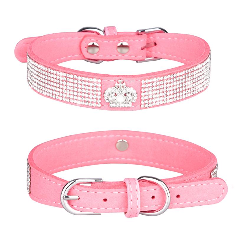 Crown Shiny Rhinestone Decorative Dog Collar