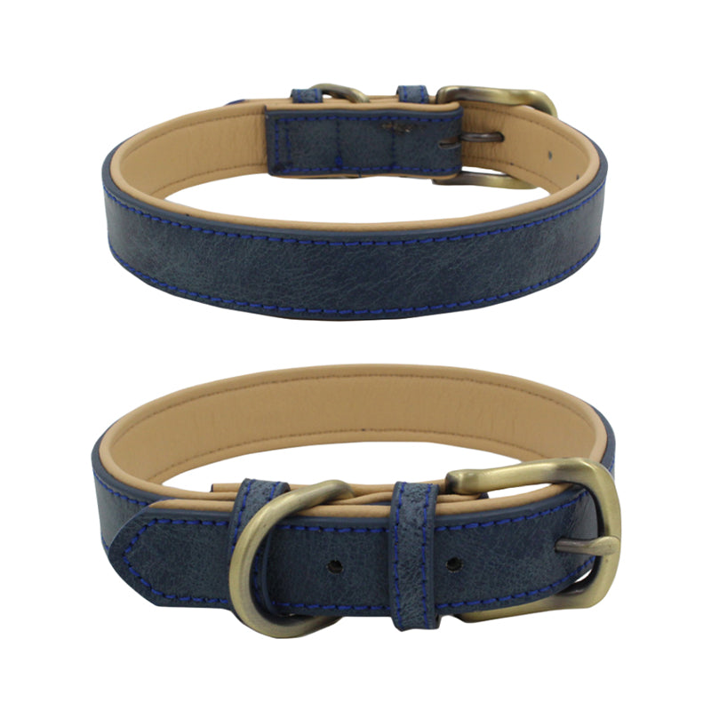 Rust-proof Soft Leather Dog Collar