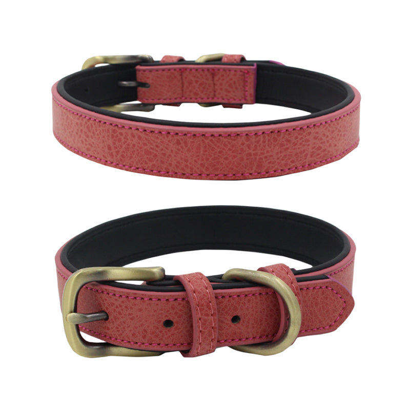 Rust-proof Soft Leather Dog Collar