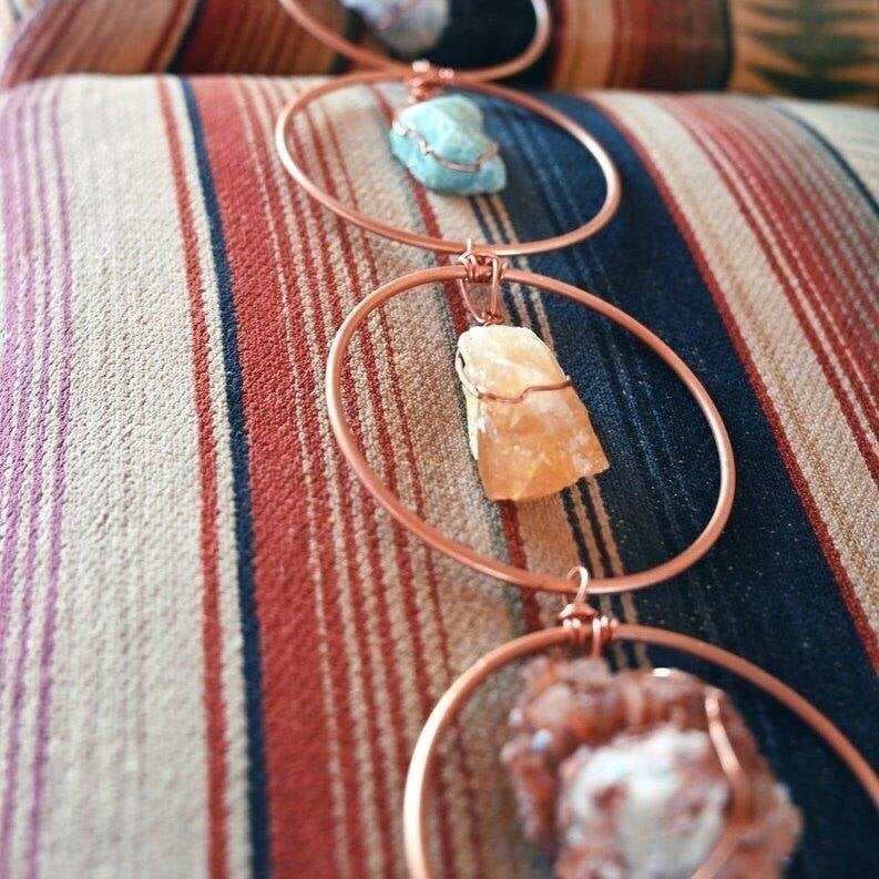 💕Raw Crystal 7 Chakra Gemstone Wall Decor