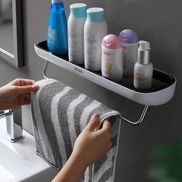 🚿EasyMount Bathroom Storage Shelf - No Drilling Required